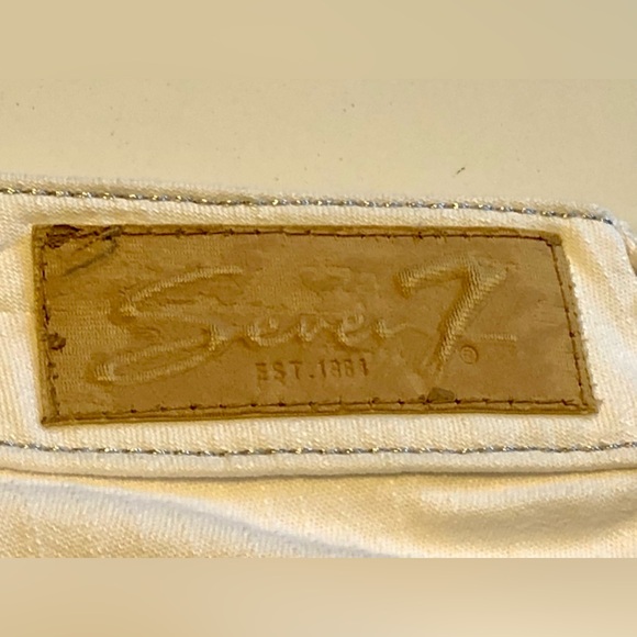 Ladies size 12 Seven7 white denim lightweight jeans-Rocker Slim fit - Picture 7 of 8